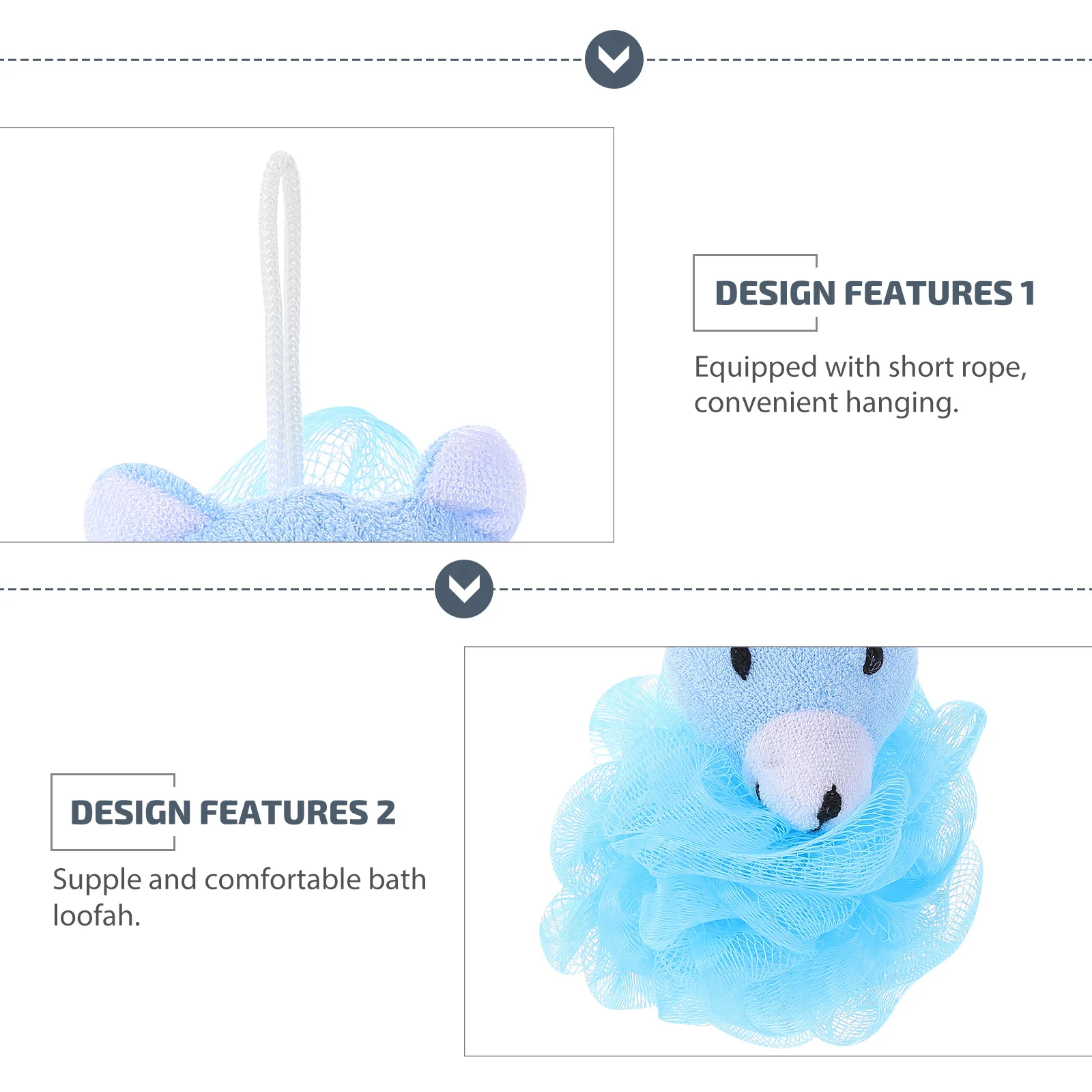 

4Pcs Cartoon Bath Loofah Sponge Lovely Animal Shape Washing Scrubber for Smooth Skin Daily Bathing Essential