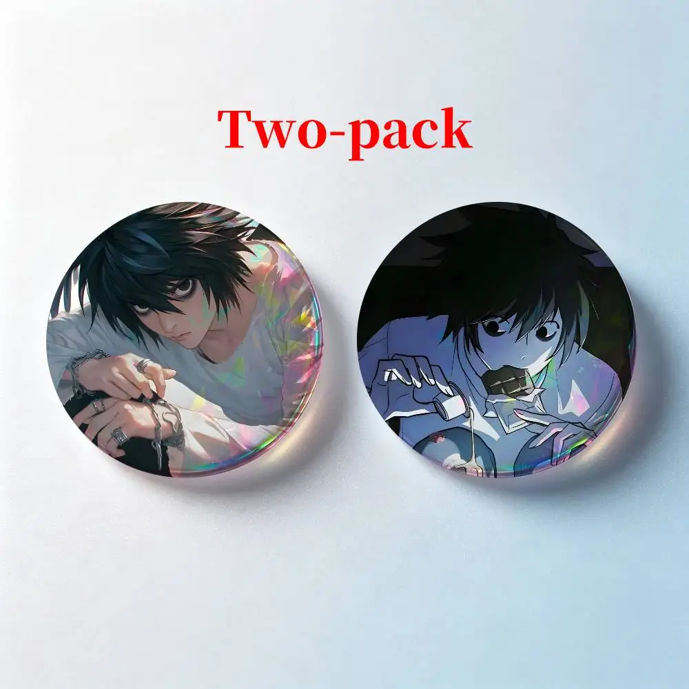 L-L Lawliet D-Death Note 2 Pieces Set Badge Set Fashion Brooches for Women Men Backpack Accessory Bag Badge Jewelry Gift - view 6