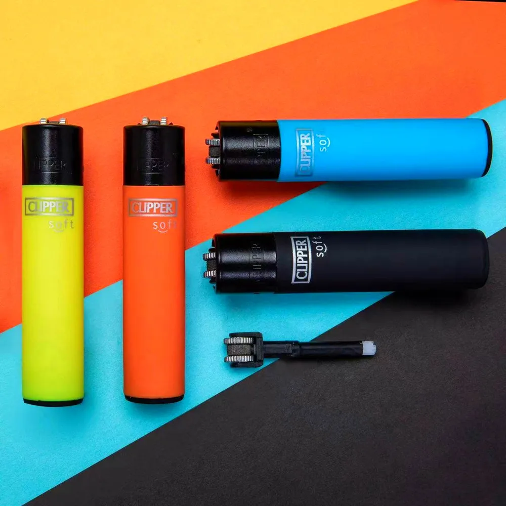 Clipper Large Color Butane Lighter High Fire Rate Rubber Spray Paint Ignition Smoker Gift Smoking Gadgets