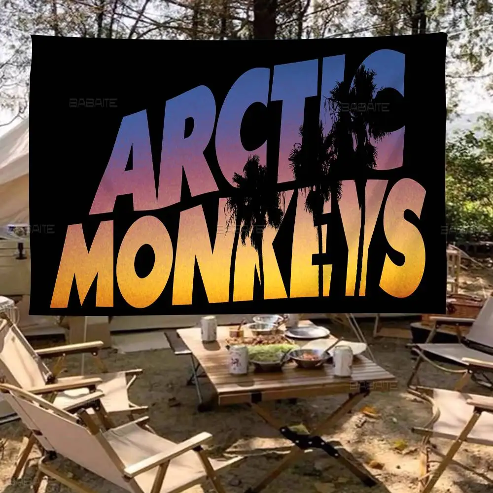 A-ARCTIC M-MONKEYS Creative Pattern Hanging Flag Polyester Printed Banner Hand Pulled Flag