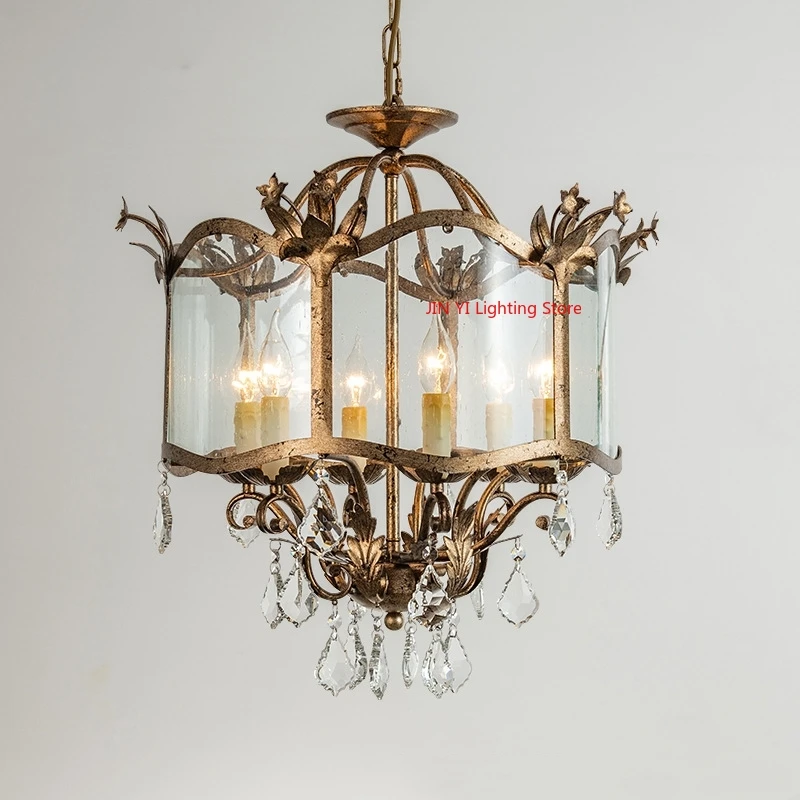 

American Restaurant Chandelier Vintage French Candle Bedroom Crystal Lighting Including light bulbs