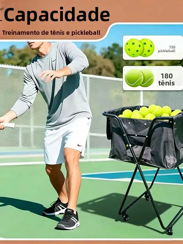 adjustable-stainless-steel-pickleball-and-softball-storage-cart-multi-functional-portable-training-ball-caddy-for-sports-fans
