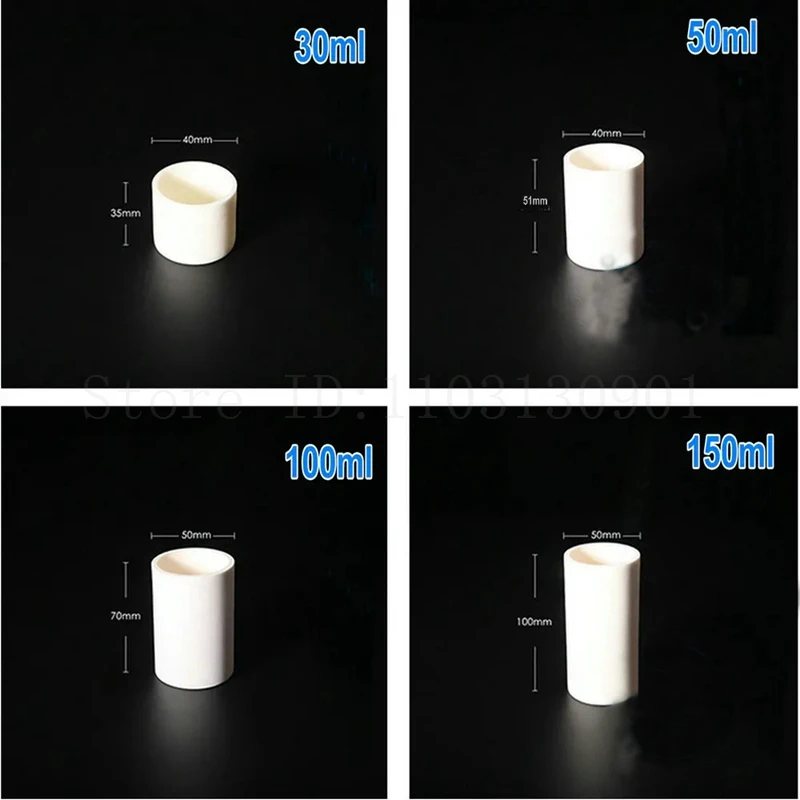 5ml-1000ml Lab Cylindrical Corundum Crucible 99% Alumina Ash Crucible High Temperature Resistance 1600 Degrees