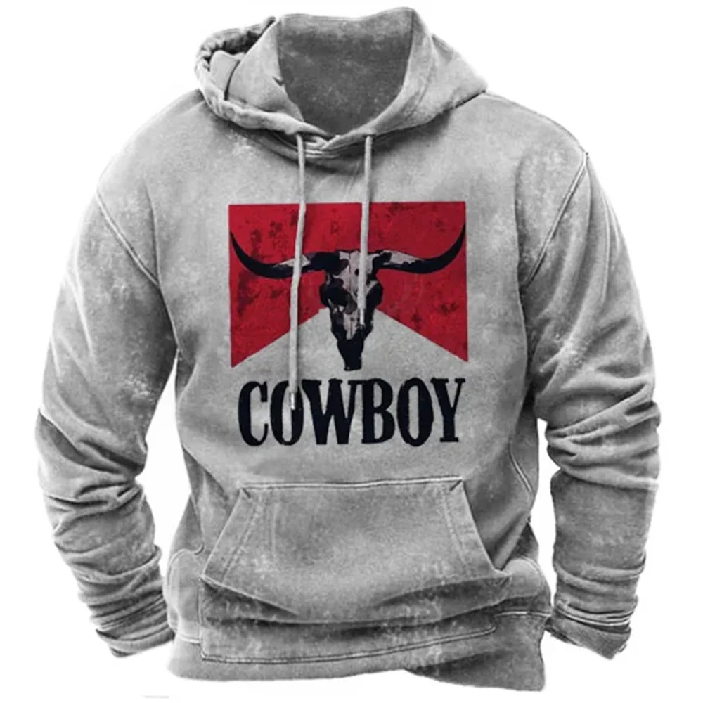 Men's Vintage Contrasting Yellowstone Graphic 3d Print Hoodie Autumn Long Sleeve Kids Hooded Sweatshirt Oversized Men Hoodies 