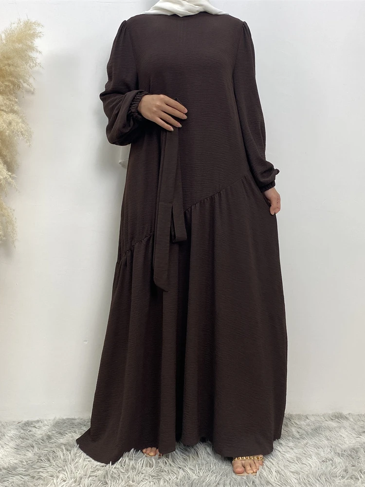 

Eid Muslim Dress for Women Abaya Morocco Party Dresses Ramadan Lace-up Abayas Kaftan Islam Modest Dubai Arab Long Robe 2024