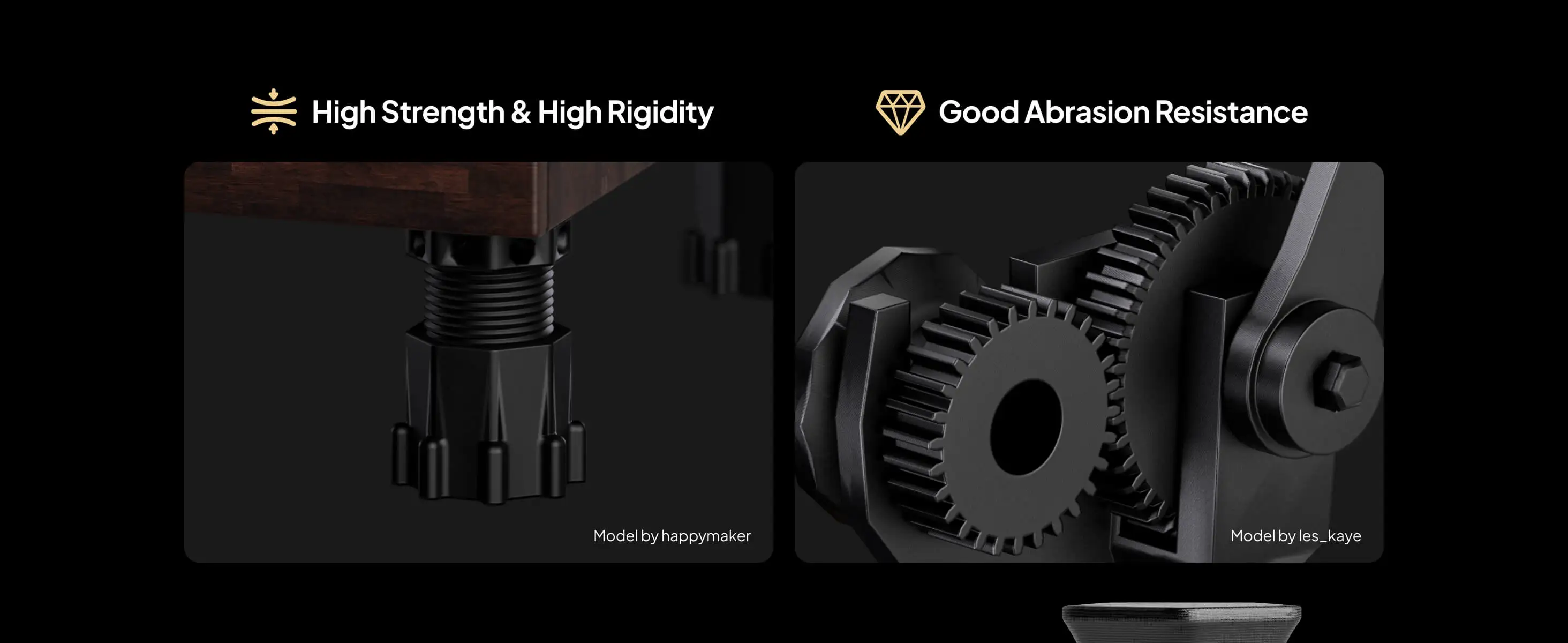 ELEGOO Carbonfaser PETG Filament 1,75 mm Schwarz 1KG, Hochfestes PETG-CF 3D-Druckfilament, Geeignet für die Meisten FDM 3D-Drucker – Detail 3
