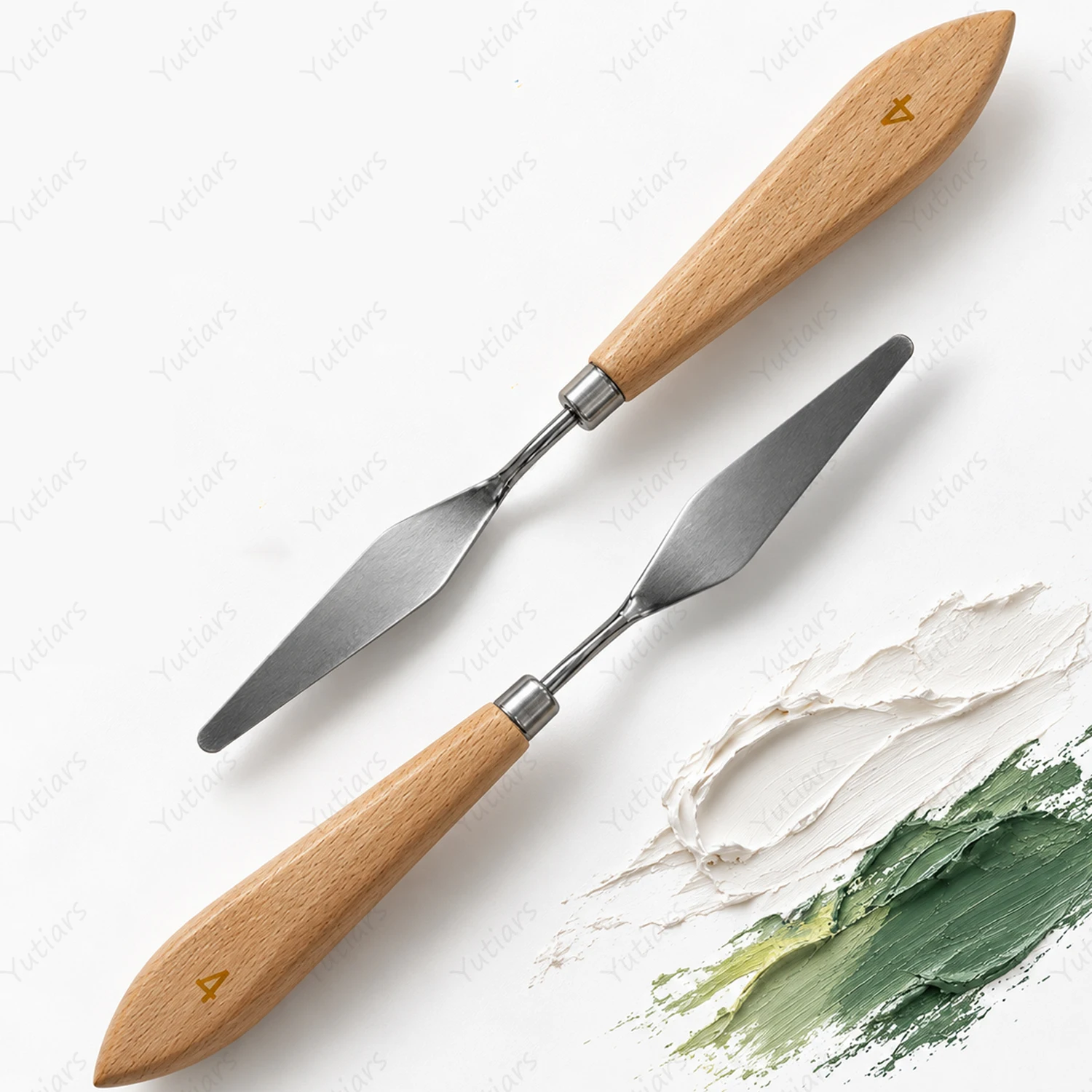 1/2pcs Artist Painting Knife Stainless Steel Palette Spatula Wood Handle for Oil Acrylic Mixing Blending Texture Art Supplies