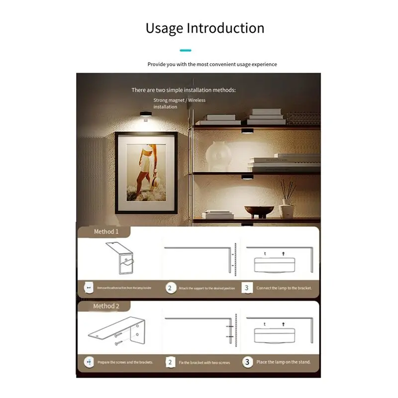 AWAH بطارية تعمل Led اللوحة الخفيفة 3 قطعة مع مؤقت يعتم عن بعد 3 أوضاع الإضاءة المغناطيسي الفن عرض الإضاءة #6