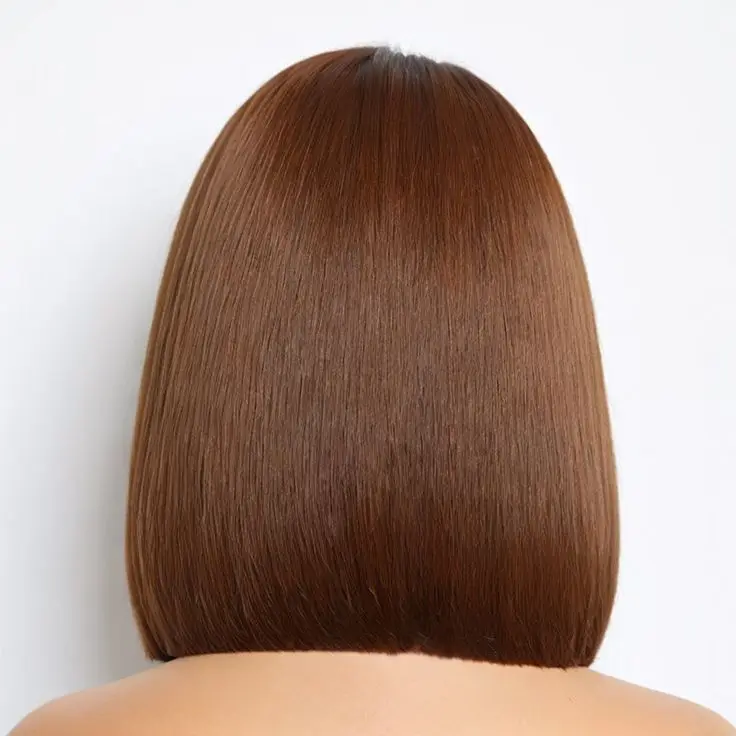 Brown Bob Short Straight Lace Front Synthetic Heat Resistan Daily Wig