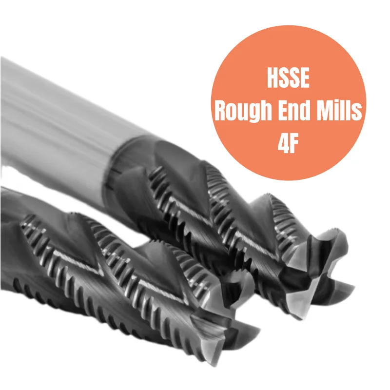 Fraise à dégrossir HSS-E à 4 cannelures 6mm 8 10 12 14 16 20 25mm, revêtement TiCN, pour la fraisage de la laiton et de l'acier inoxydable, 1 pièce