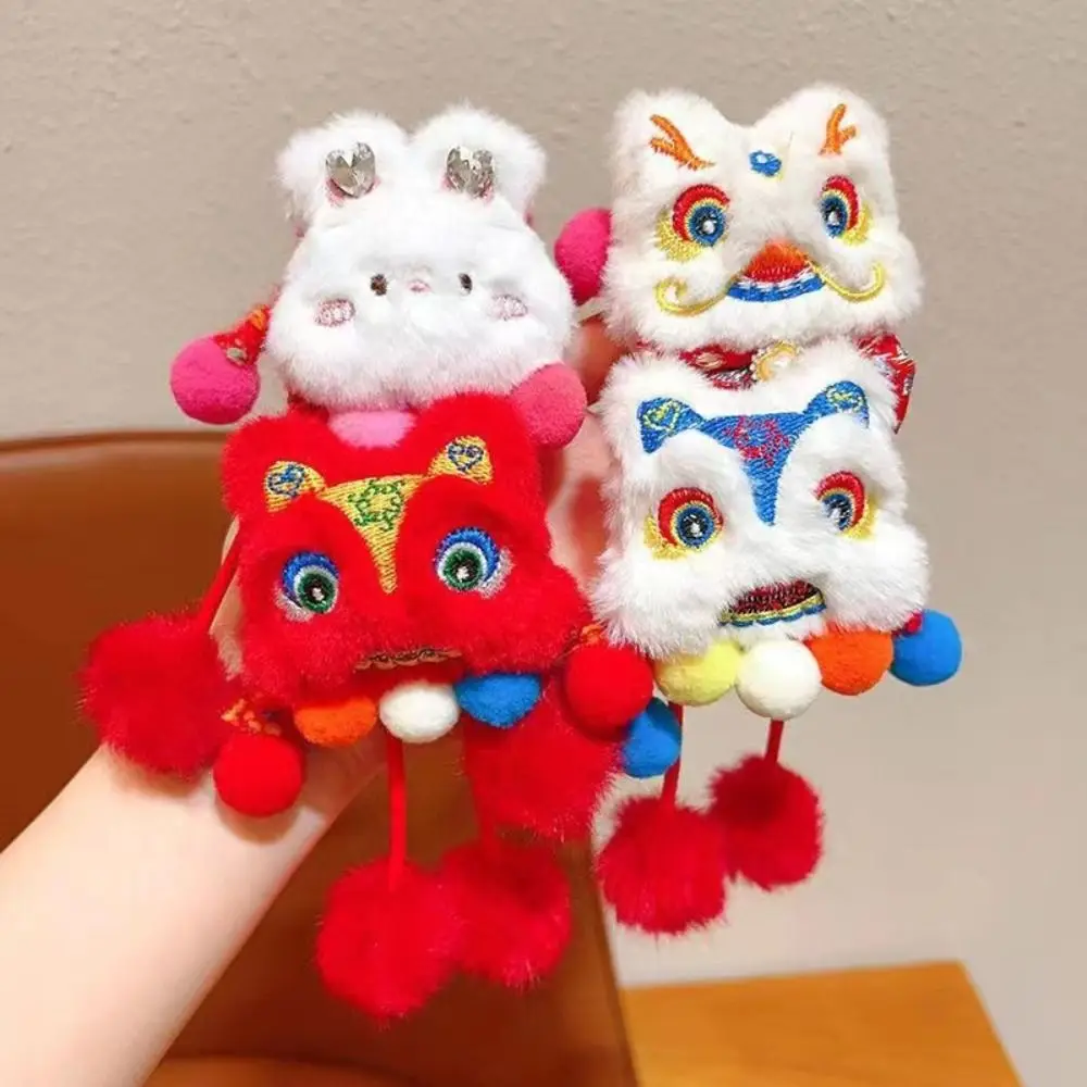 

Tassel New Year Hair Rope Plush Ball Ponytail Holder Lion Awakening Headwear Hair Accessories Hair Ring Plush Elastic Hair Band