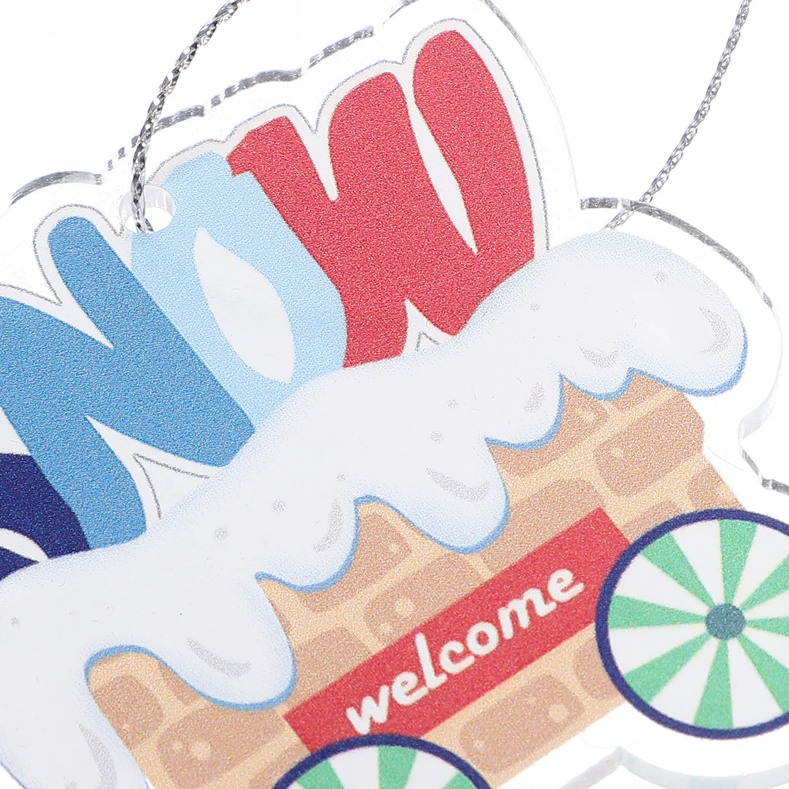 

4Pcs Christmas Pendants for Tree Festive Decorations Acrylic Cute Shapes Bright Colors Christmas Decorations