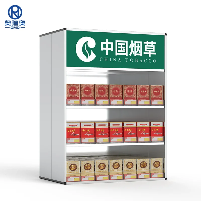 Supermarket Cigarette Display Shelf Rack Convenience Store Back Cigarette Cabinet Automatic Pusher Cigarette Counter Stand Shelf