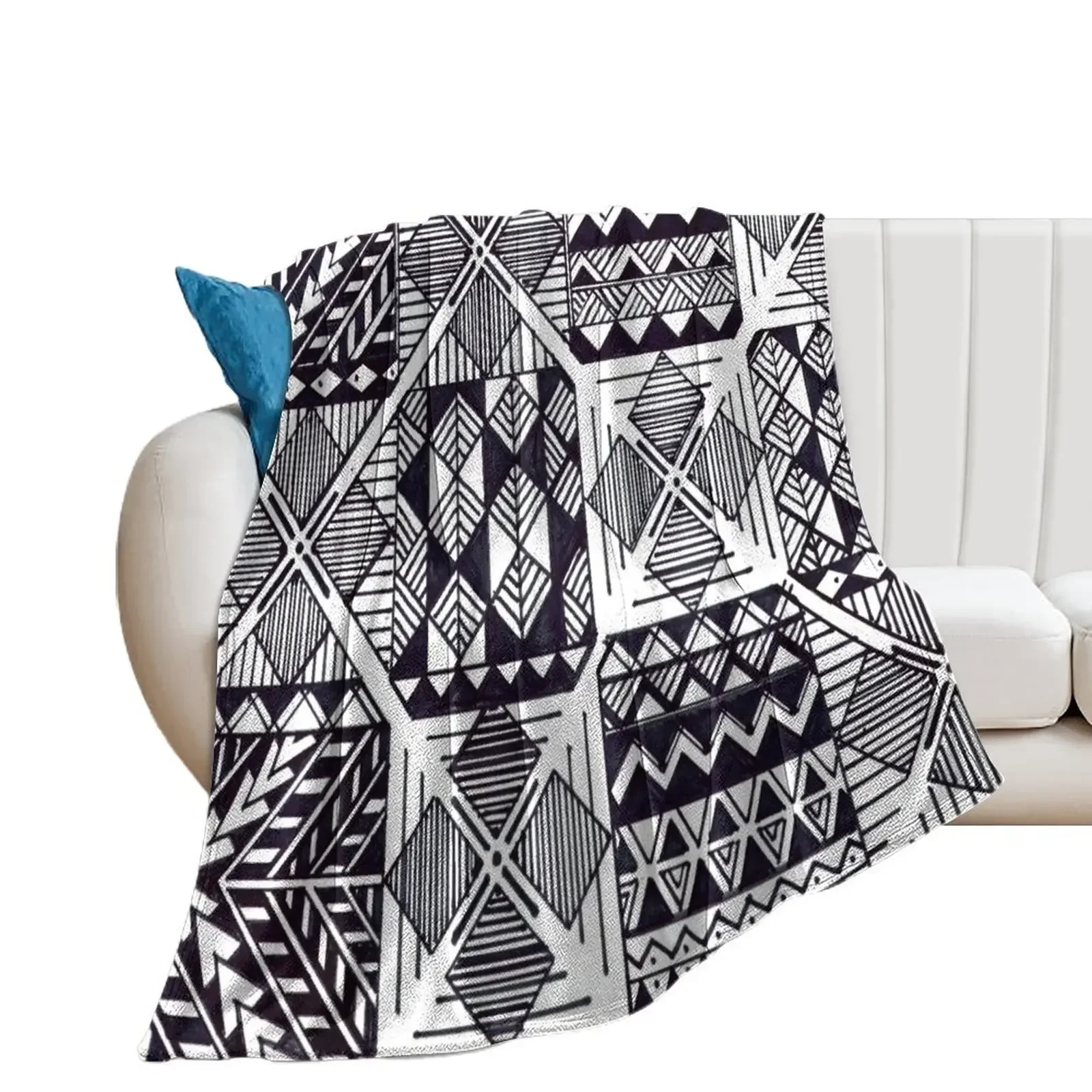 12 Square Motifs of Samoa Throw Blanket Bed linens Heavy Blankets