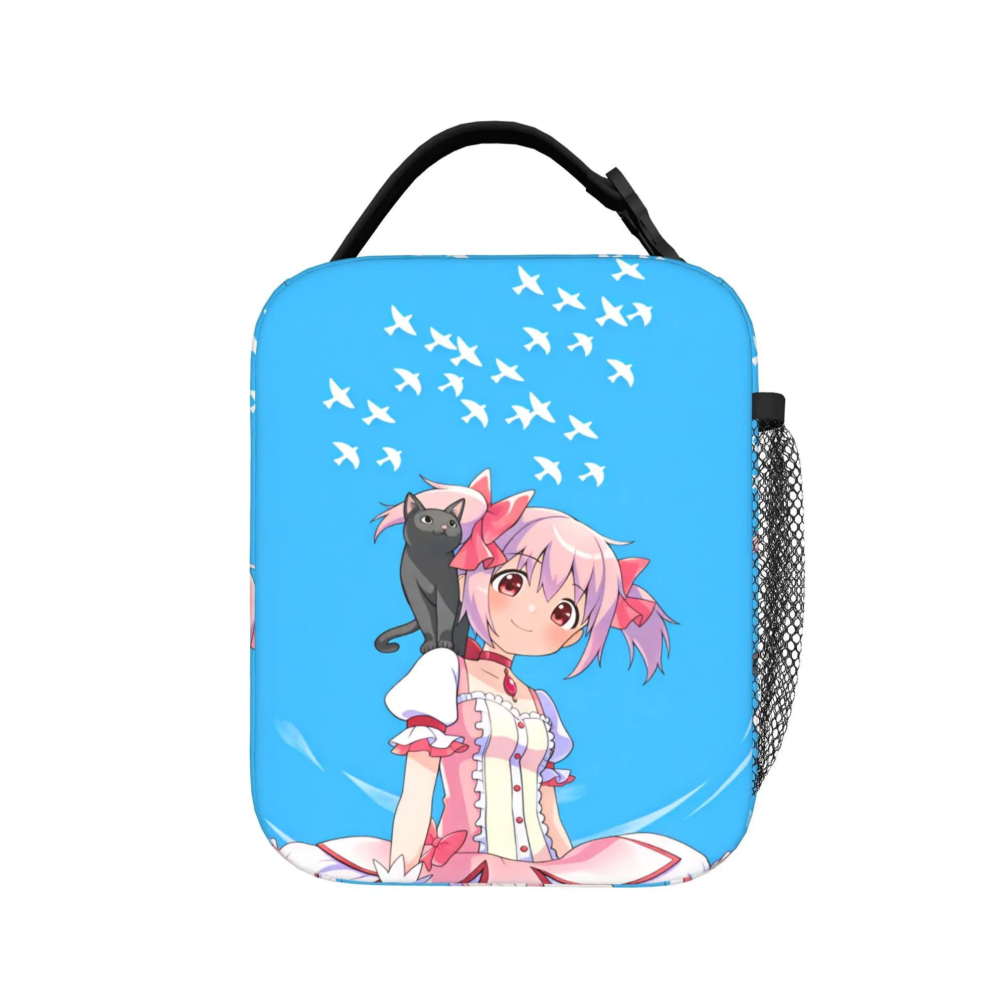 Anime Puella Magi Madoka Magica Lunch Bag For Women  Lunch Box Funny School Cooler Bag Portable Oxford Thermal Tote Handbags