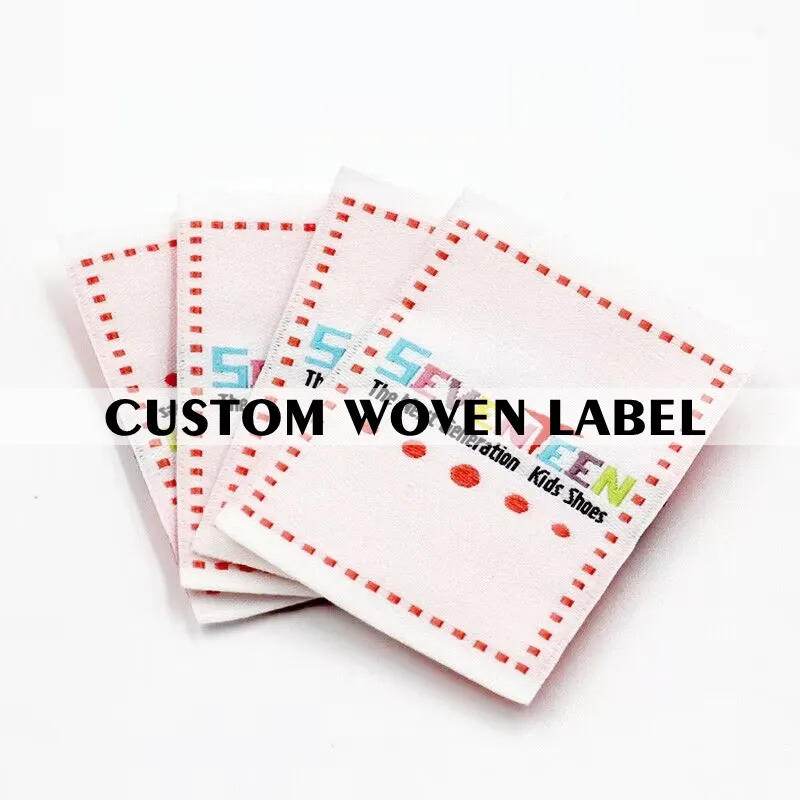 

Custom Garment Label for Shirt Jacket Clothes, Woven Tags, Personalized Brand Name, Fabric Sewing Your Logo 23050901