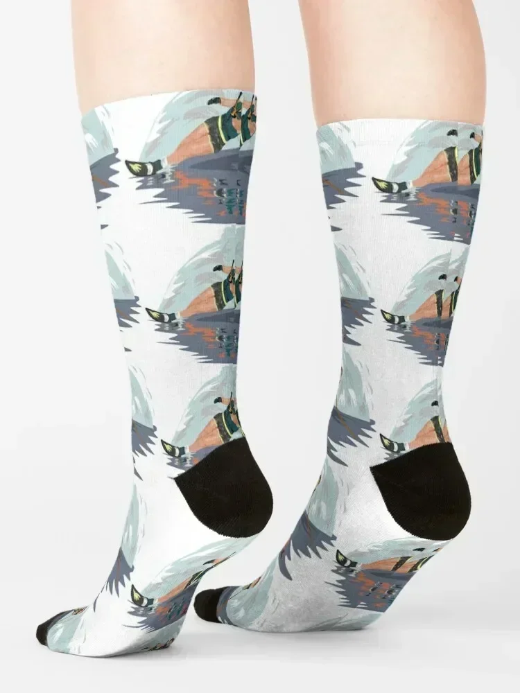 Water Skiing Sports Socks Hiking boots happy kids Lots Socks For Men Women's