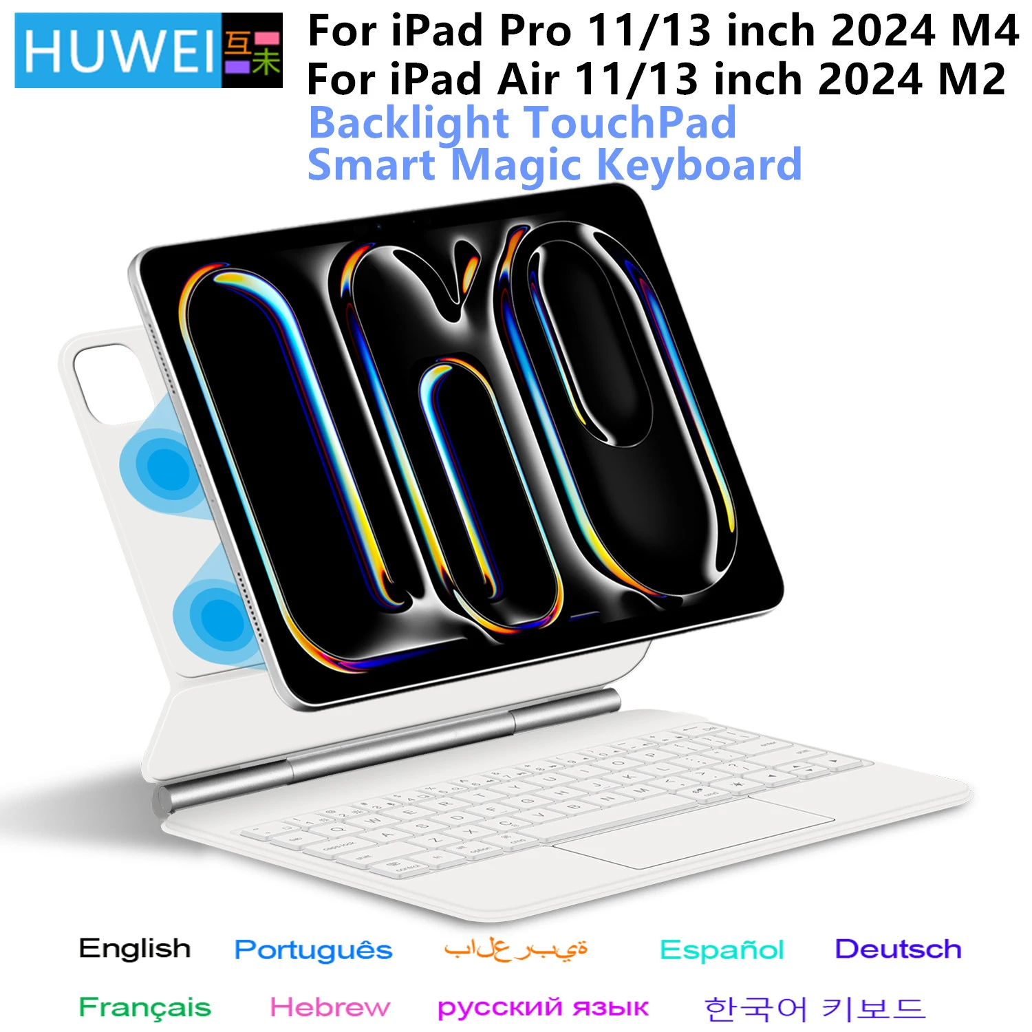 Backlight Magic Toetsenbord Voor Ipad Pro 11 13 2024 M4 Case Voor Ipad Air 11 13 Inch M2case Ipad Pro Air 2024 Smart Cover Folio