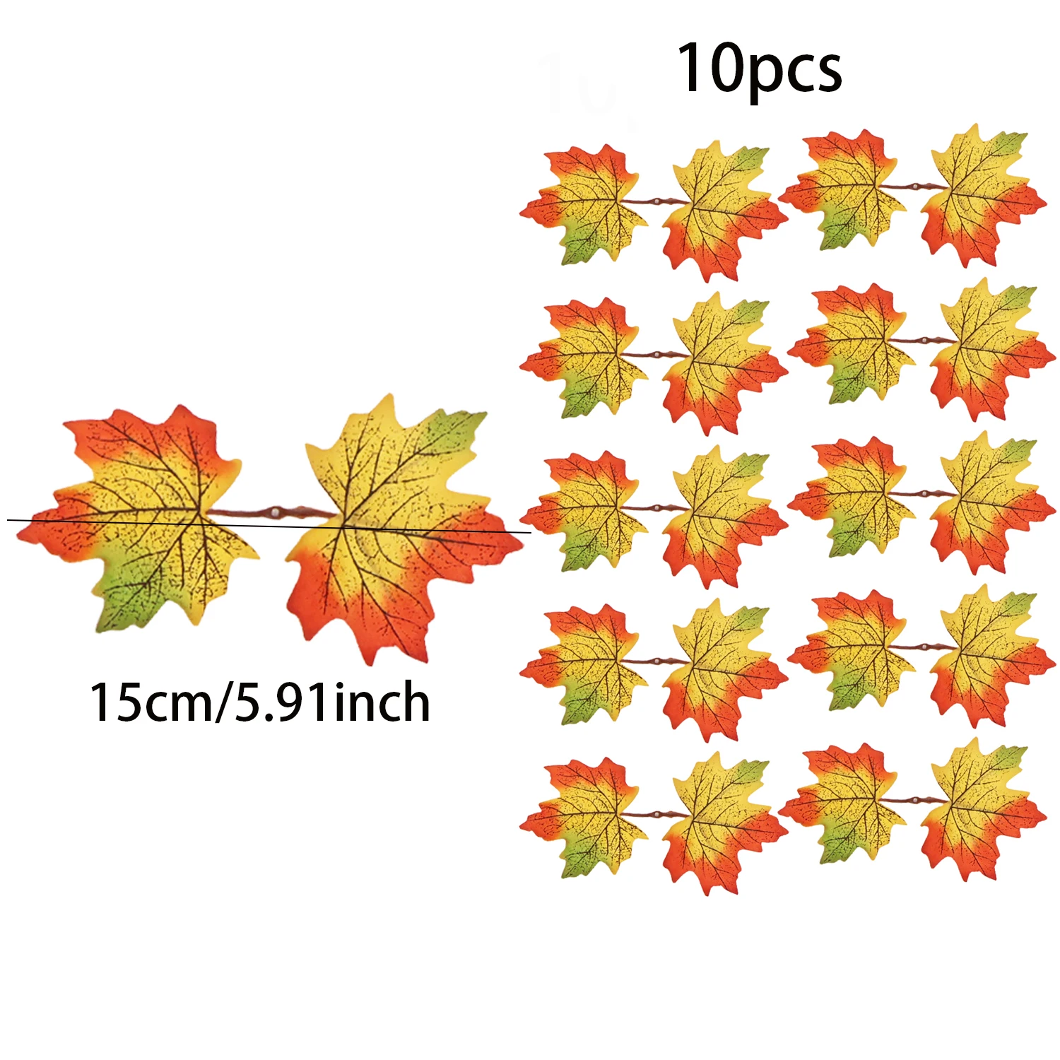 10pcs Artificial Maple Leaf Fall Maple Leaf Garland Fall Leaf Vines For Home Room Decor Garden Wedding Party Halloween Christmas Decor Autumn