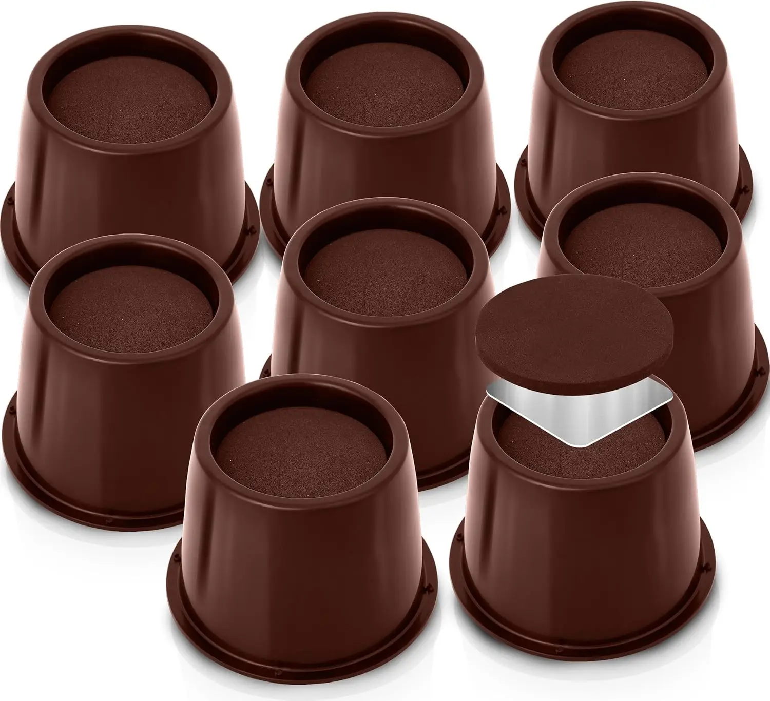 

Подставки для кроватей 3 H - 8Pa - Круглые подставки для мебели с верхней противоскользящей пеной, с металлической пластиной и нижними резиновыми подушечками - Тяжелые подставки для кроватей