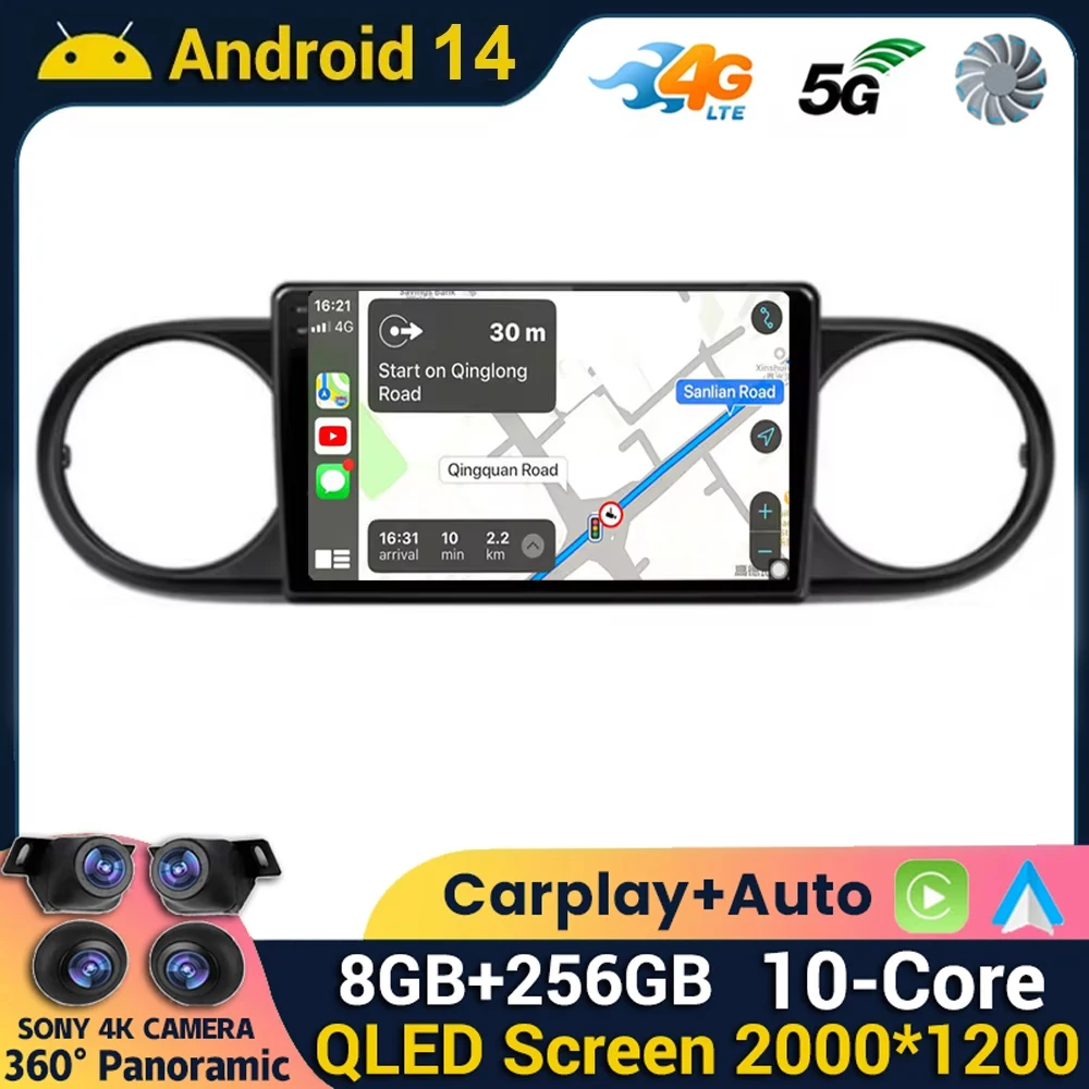 

Android 14 Carplay For Toyota Corolla Rumion Tacoma Navigation GPS Car Radio Multimedia Video Player Stereo Autoradio 360 Camera