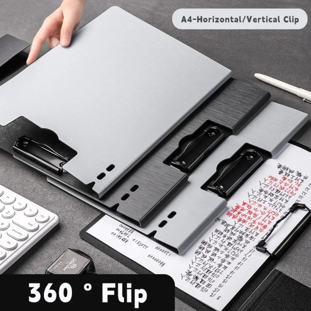 Thickened PP A4 File Folder Retro Color Test Paper Storage Clipboard Horizontal/Vertical Clip Document Organizer Office Use