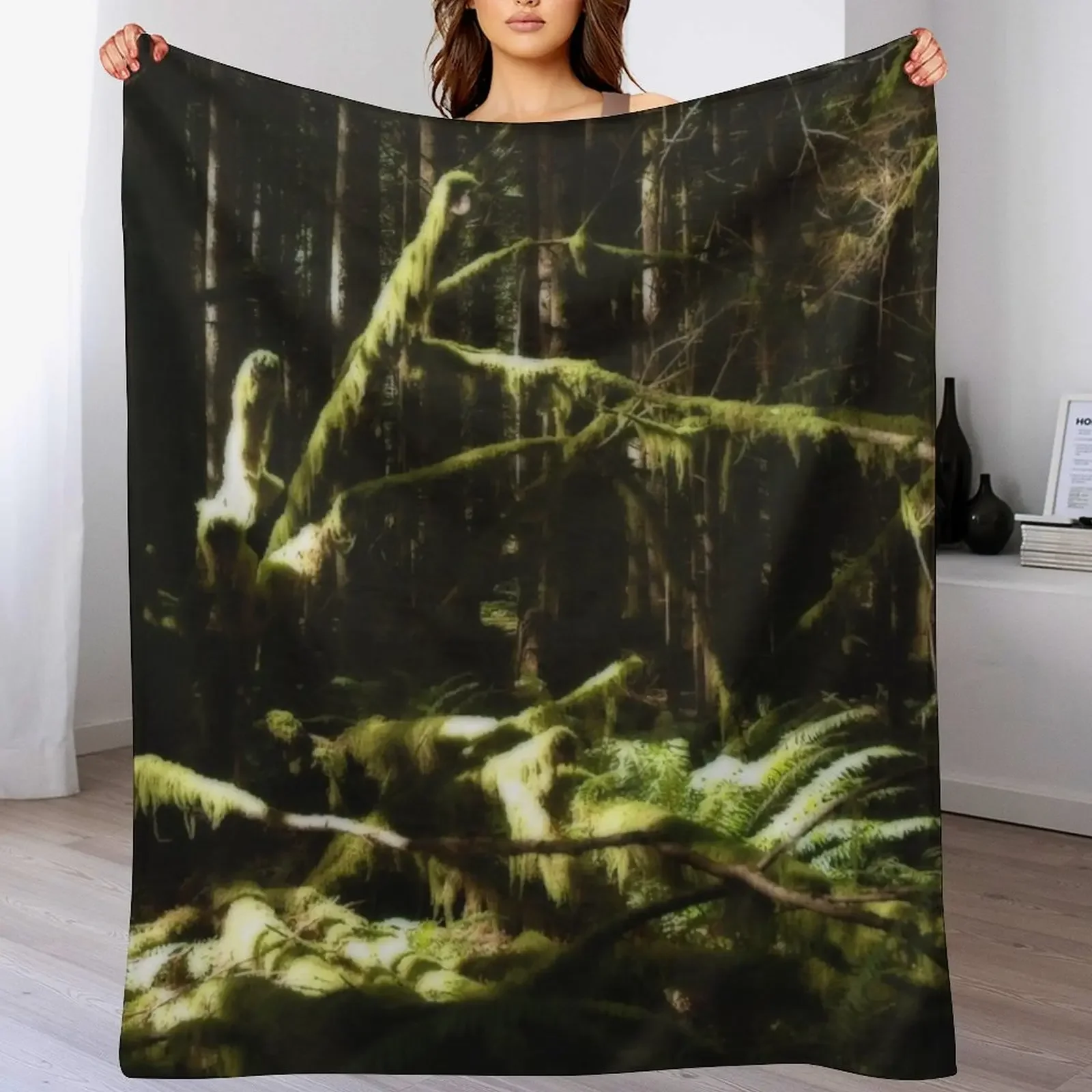 

Bigfoot Woods 2 Throw Blanket Soft Plush Blanket as Housewarming Gift