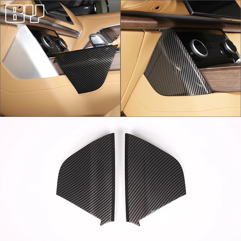 

For Land Rover Range Rover Vogue 2023+ ABS Carbon Fiber Center Console Knee Side Panel Cover Decorative Sticker Car Accessories