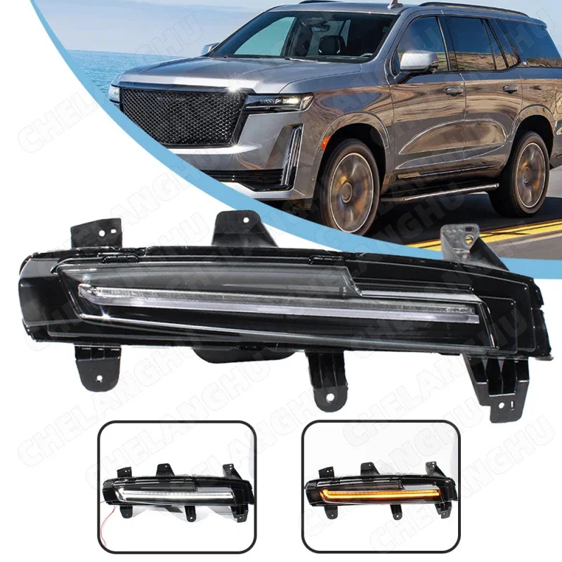 

1Pc Left Side LED Daytime Running Light For Cadillac Escalade 2021 2022 2023 Car Universal 85117443 Super Bright Waterproof DRL