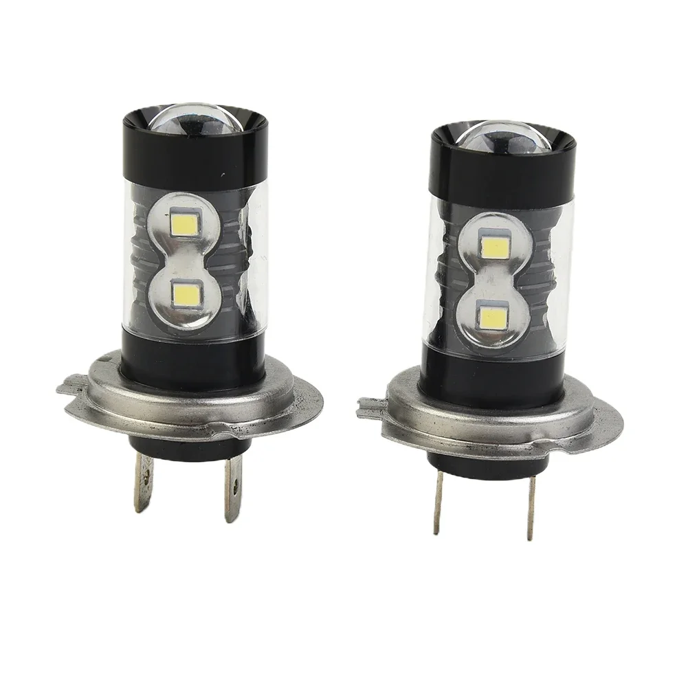 Farol LED de alta potência luz de nevoeiro, lâmpadas DRL, luzes brancas do carro, lâmpada automática, H7, 80W, 6000K, 2pcs