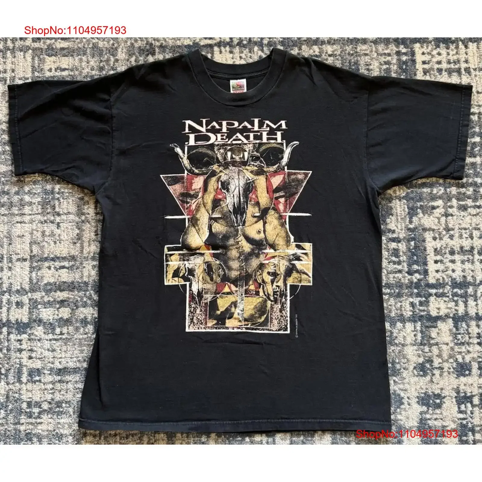 Vintage 1997 Napalm Death Tour nord-américain t-shirt XL Brutal Truth Terrorizer vintage haut délavé pour un usage quotidien mode