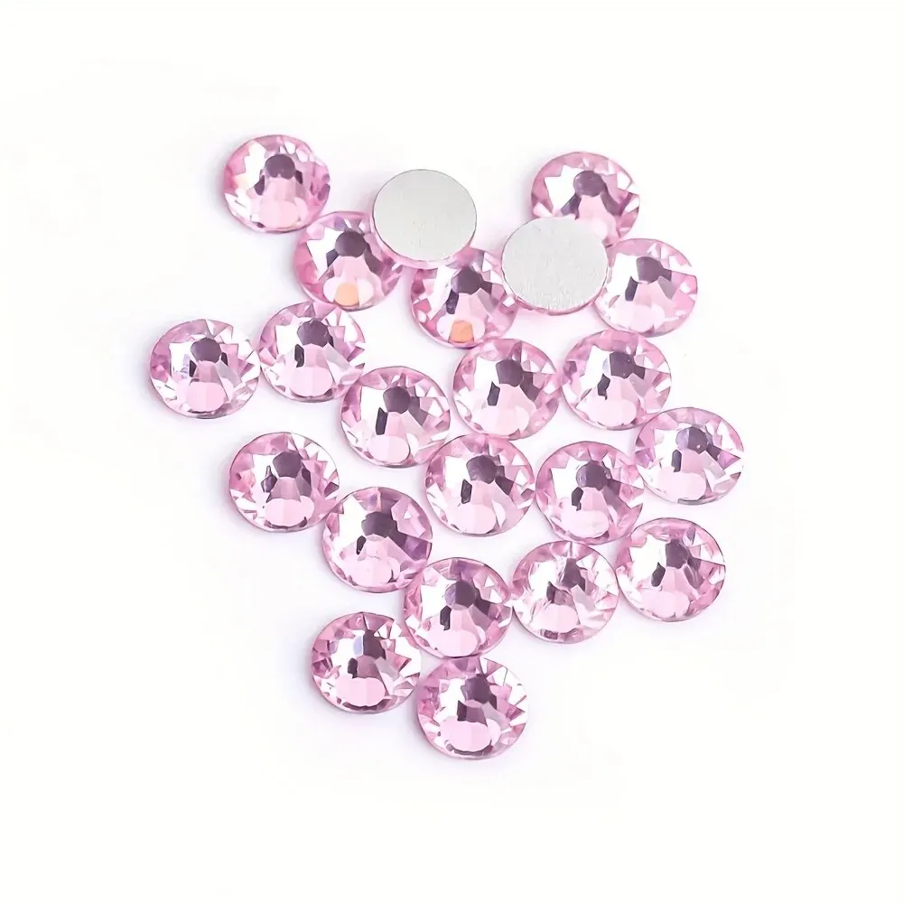 1440PCS SS4-30 Glass Pink FlatBack Rhinestone Round Crystal Nail Art Decorations Stones For DIY Crafts Jewelry Making Mug Art