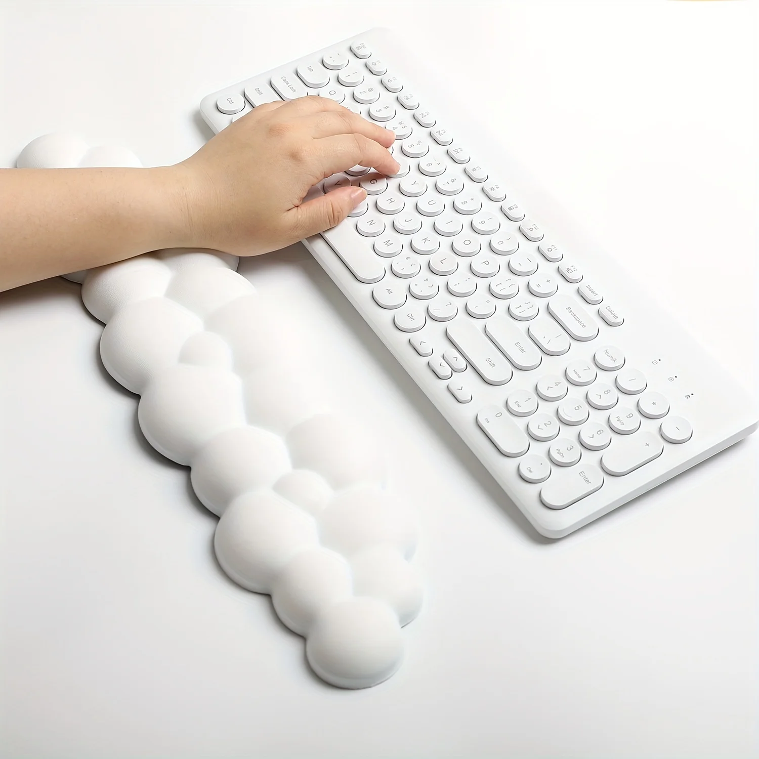 PU-Tastatur aus Memory-Schaum mit hoher Dichte, Cloud-Handgelenkauflage mit ergonomischer Handgelenkstütze und rutschfester Basis für Heimbüro/Computer