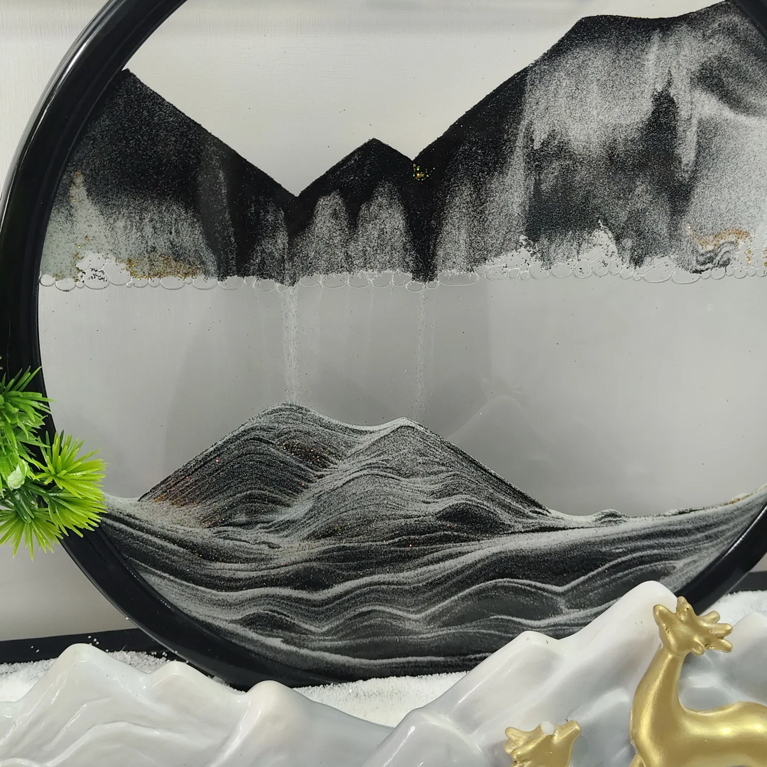 for-55X27cm Creative Welcome Pine Quicksand Painting Decoration Hourglass Zen Porch Office Tea Room Soft Decoration#