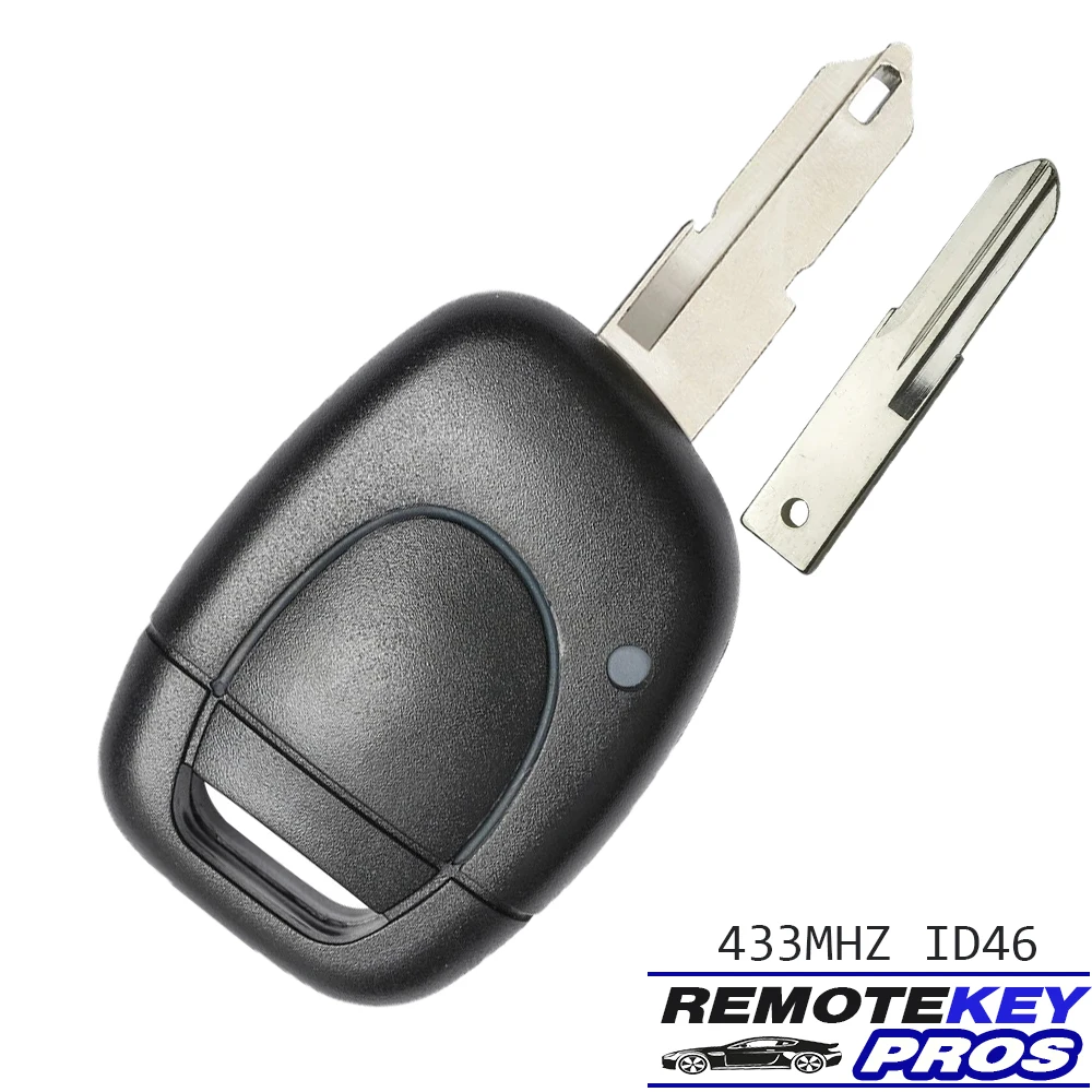 DIYKEY 433MHz PCF7926 ID46 Chip Remote Car Key Fob 1 Button for Renault Clio 2 2002-2008, for Kangoo 2002-2004