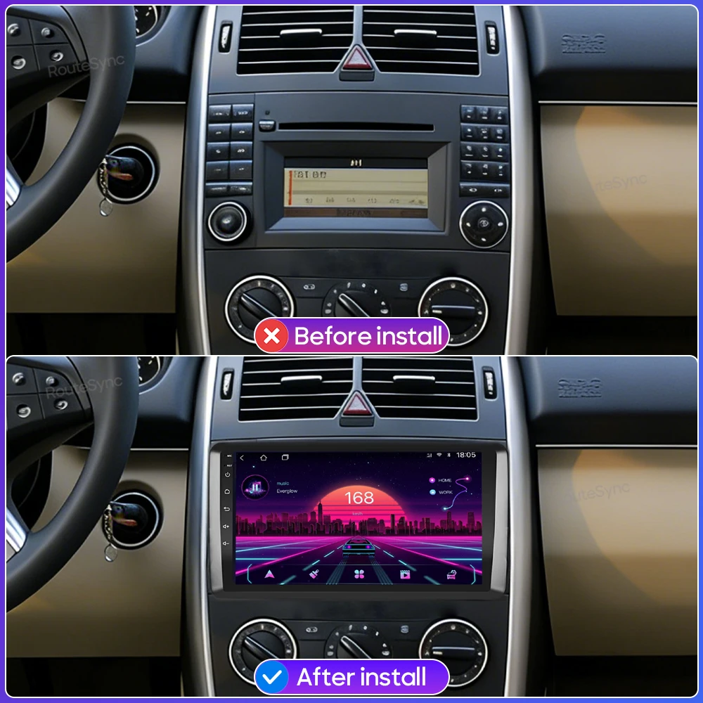 Android 15 Car Radio Multimedia Video Player Carplay Auto Navi GPS 4G Wifi for Mercedes Benz W169 W245 B200 W906 Sprinter W639