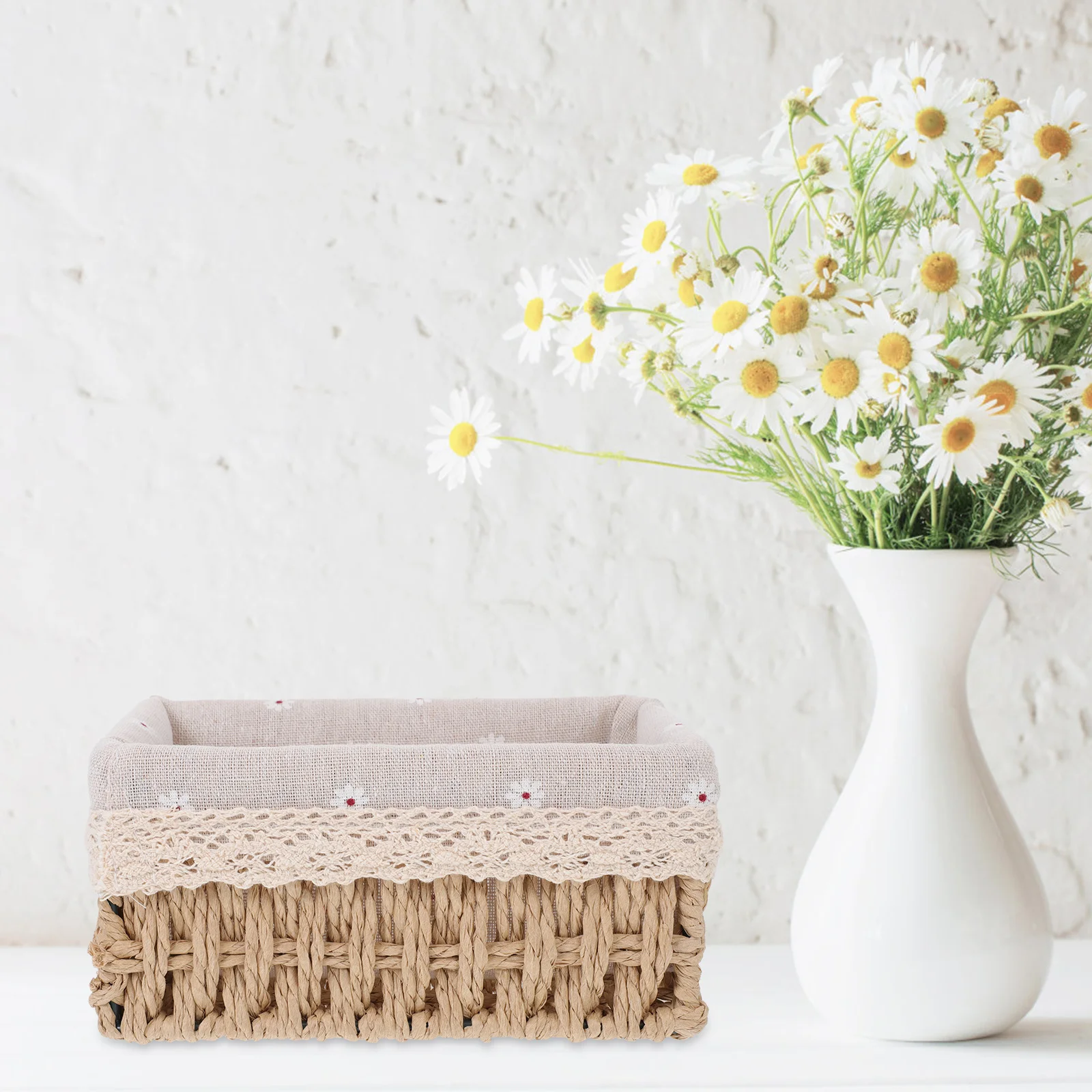 

3Pcs Multi-Function Rattan Woven Storage Baskets Sundries Organizer Home Cosmetics Storage Box Set Decorative Woven Baskets