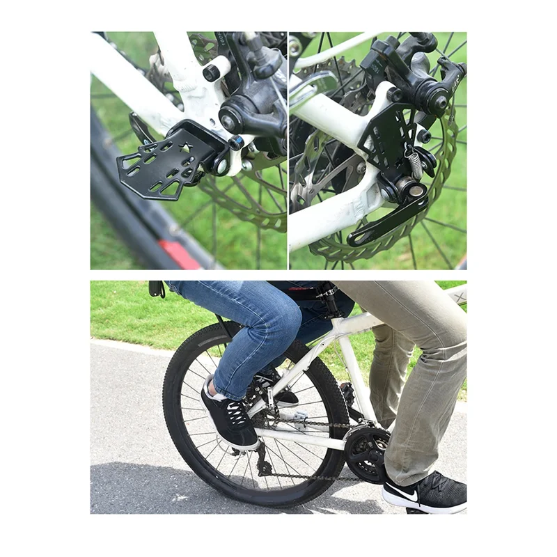 Bicycle Rear Seat Pedal Mountain Bike Rear Wheel Manned Foot Bike Accessories-B