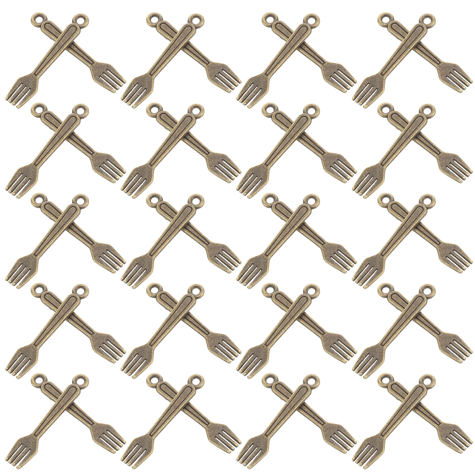 

100Pcs Miniature Alloy Fork Pendant Vintage Cutlery Charms for DIY Jewelry Retro Tableware Necklace Bracelet Craft Supplies