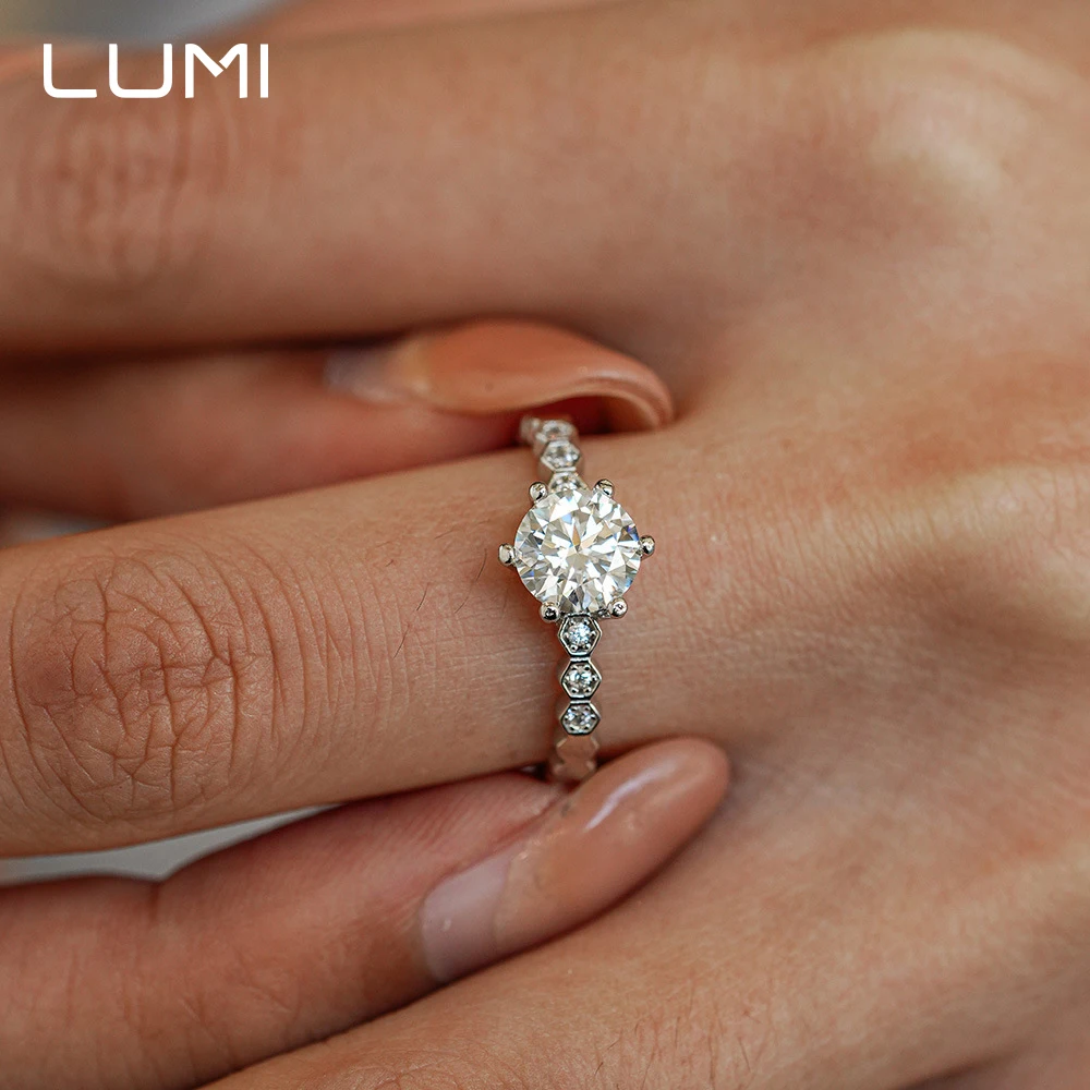 Certificated 1-2ct Moissanite 925 Sterling Silver Wave Ring - Elegant Party Wedding Jewelry Band for Women Girlfriend Mom