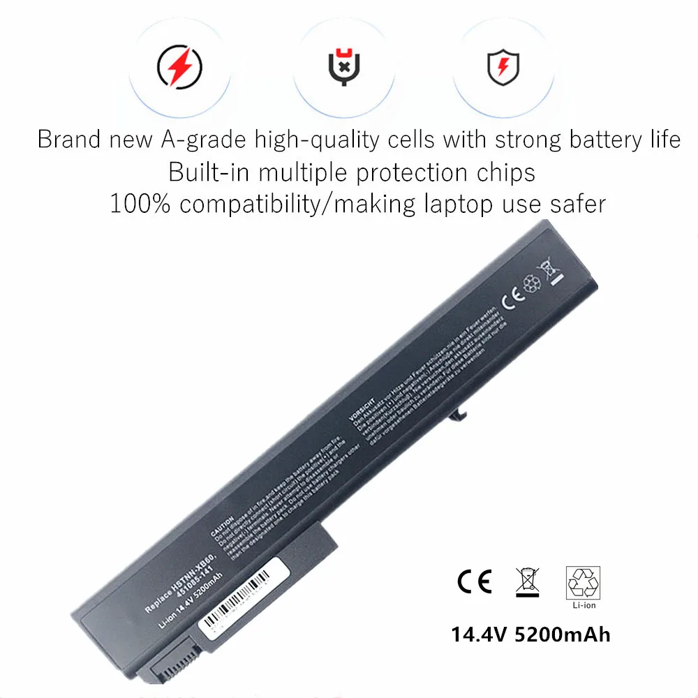 8cells Laptop battery For HP EliteBook 8530p 8530w 8540p 8540w 8730p 8730w 8740w HSTNN-LB60 OB60 XB60 KU533AA  For ProBook 6545b