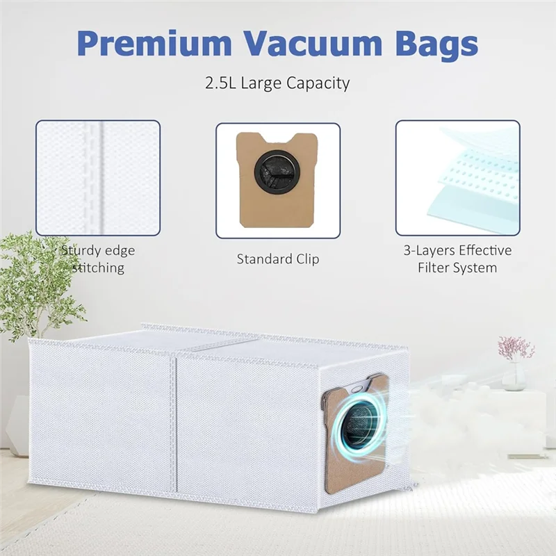 مجموعة قطع غيار BAAN لـ Eufy Omni C20 - تتضمن فرش دوارة ومرشحات Hepa وفرش جانبية ووسادات ممسحة وأكياس غبار