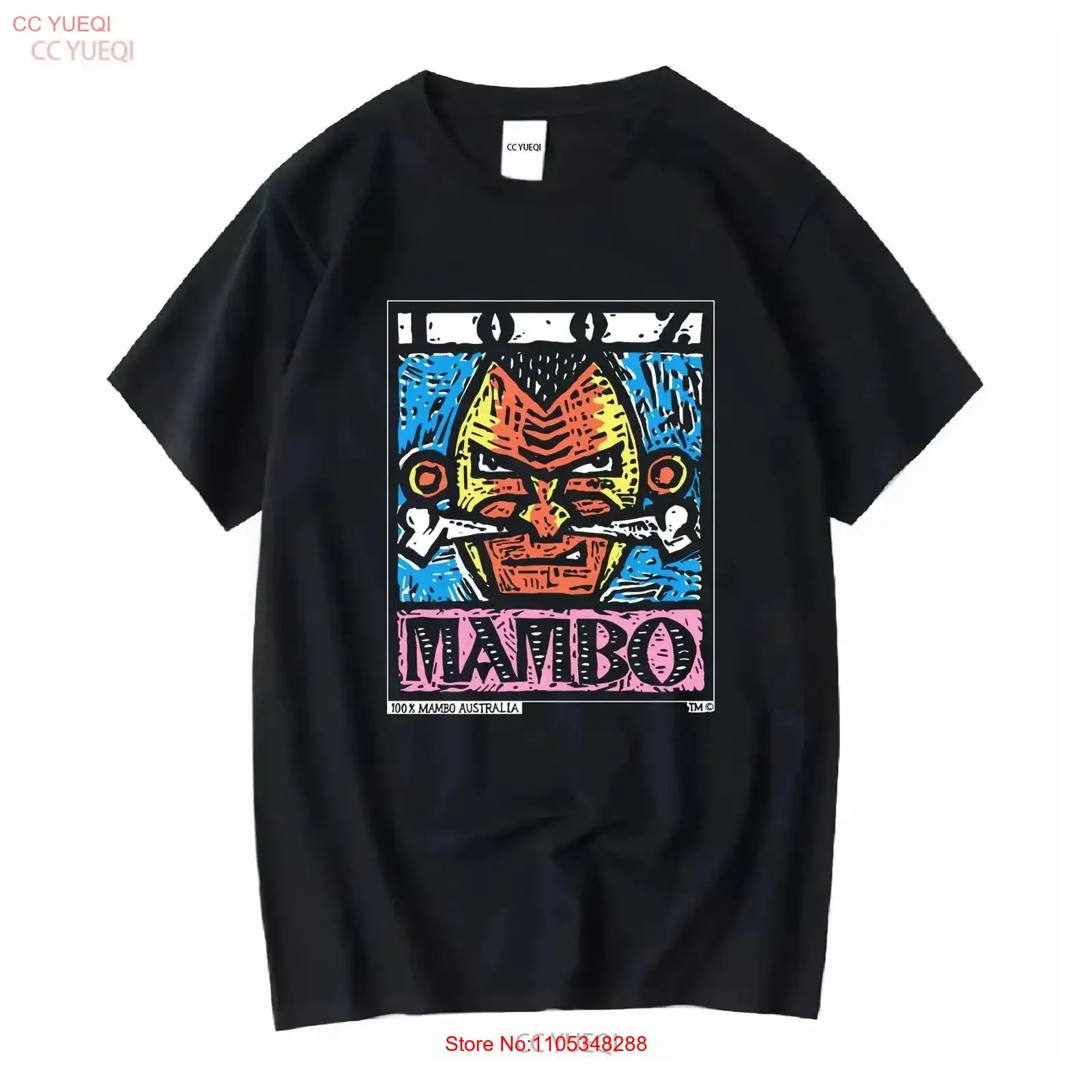 Vintage 90er 100 Mambo Australia T-Shirt, Größe L, mit großem Aufdruck auf der Rückseite, australische Kunst, Surf, Musik und Mode-Stil, Vintage