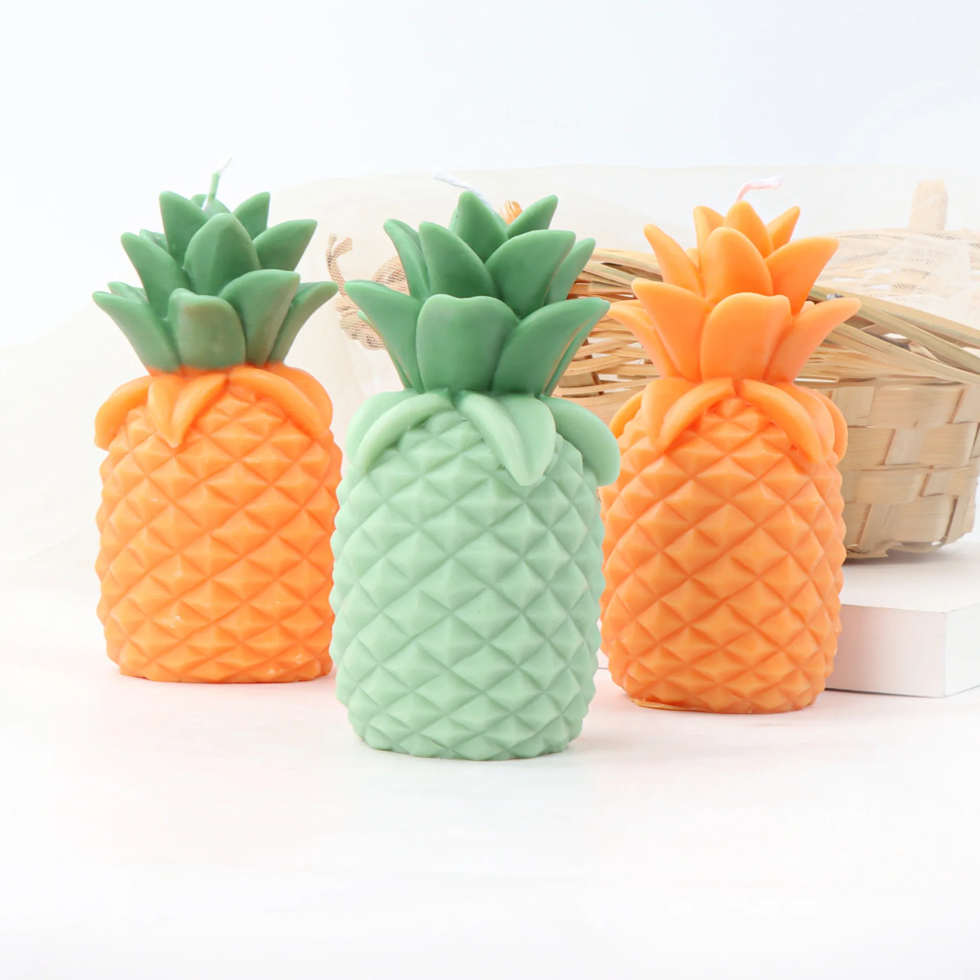 ثلاثية الأبعاد الأناناس شمعة قالب من السيليكون للزينة الشوكولاته اليدوية الجبس الروائح الصابون الراتنج شمعة قالب من السيليكون