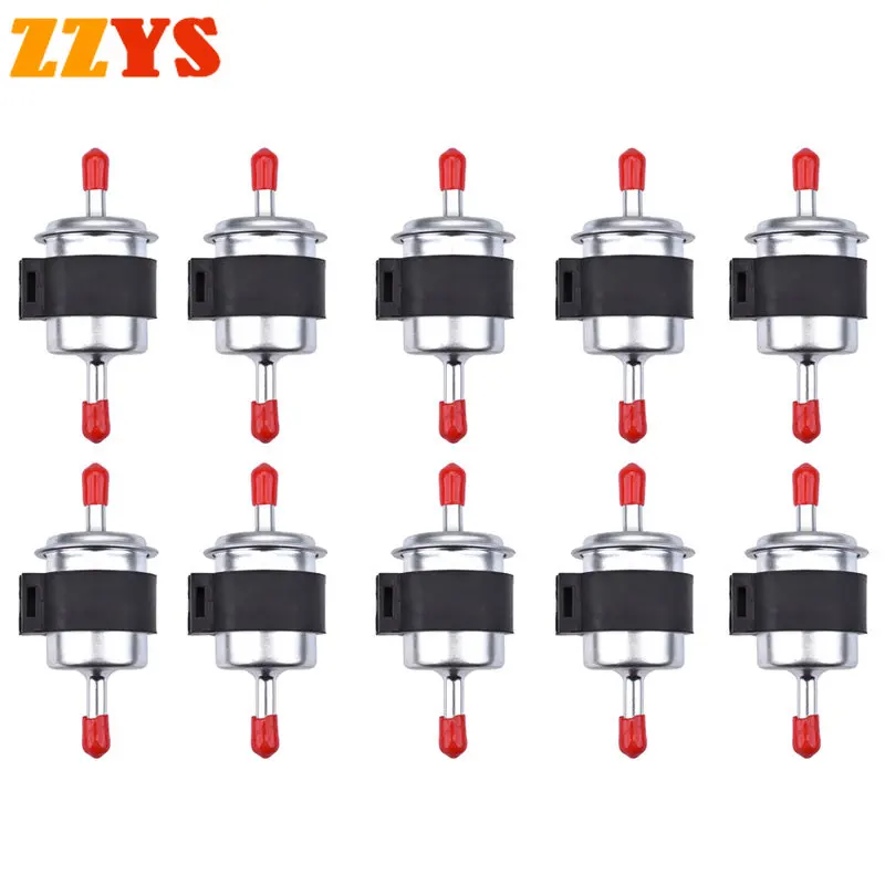 10pc 6mm Gasoline Fuel Filter Pressure Regulator Motorcycle Petrol Gas Liquid EFI Oil Cup Moped Scooter Dirt Bike ATV Go Kart