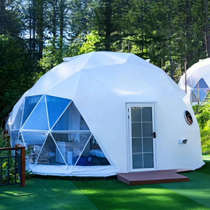 Glass Door Glamping Dome Tent with Panoramic Window for Backyard Garden Igloo Luxury Resort Accommodation Cabin
