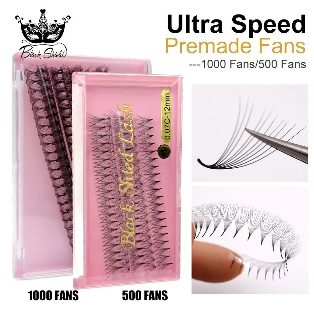 1000 Fans Tiny Pointy Slim Narrow Base Premade Volume Fans Sharp Stem 3D-14D Faux Cils Naturel Individual Manga Lash Extension