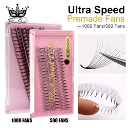 1000 Wentylatory Tiny Pointy Slim Narrow Base Premade Volume Fans Sharp Stem 3D-14D Faux Cils Naturel Individual Manga Lash Extension