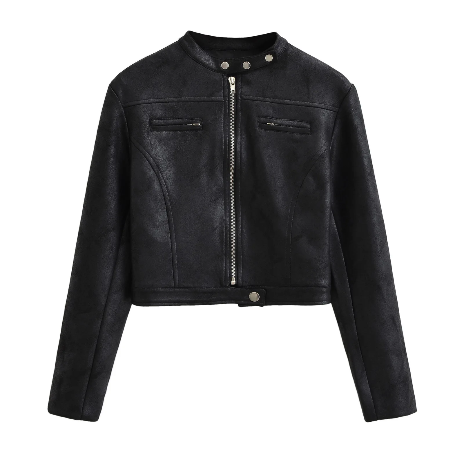 VOLALO Vrouw Leren Jassen Jas Moto Biker Rits Kleding Winter Bomber Y2k Blazer Crop Luxe Elegante Koreaanse Vintage