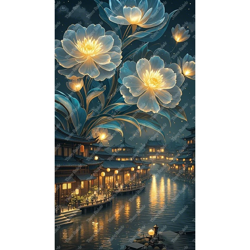 Three Ratels QHH174 Fantasy Dream Elegant Landscape Wall Stickers for Home Decoration Door poster